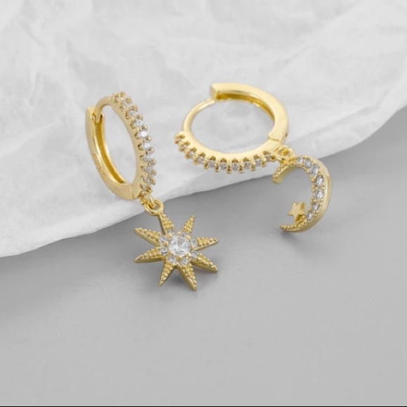 ✨18K gold plated starmoon earrings - Picture 3 of 5